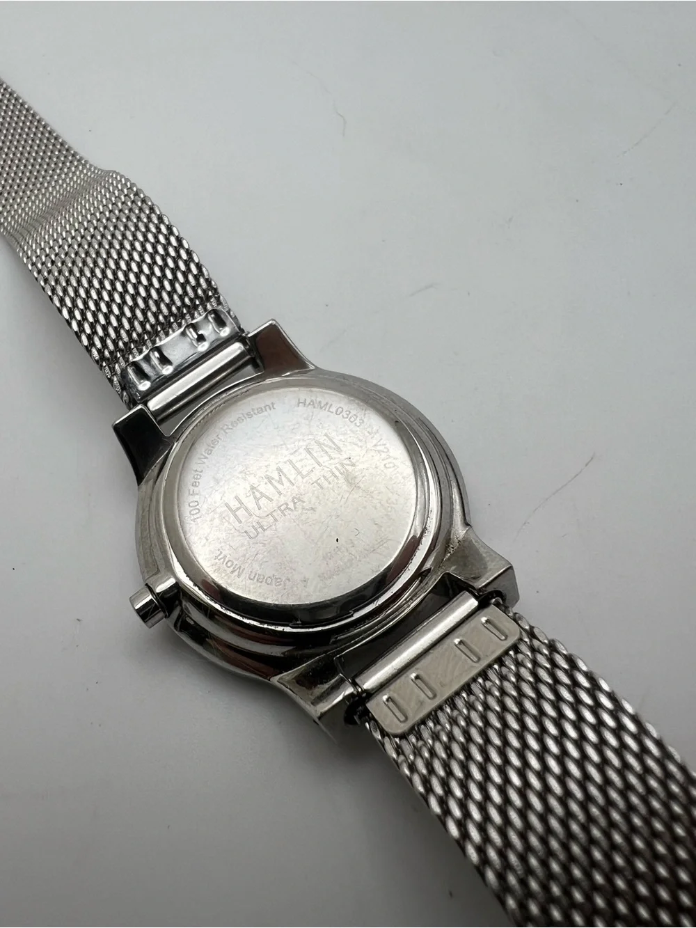 Hamlin Ultra Thin Blue Dial Stainless Steel Mesh Watch